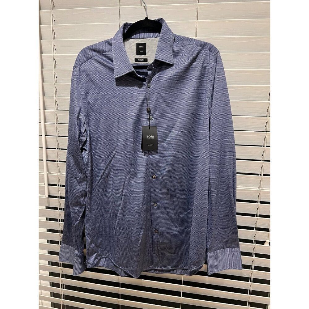 Hugo Boss Cotton Silk Long Sleeve‎ Button Up Shirt NWT - Size L